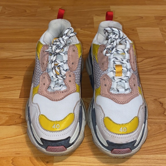 Balenciaga Triple S Cream Yellow (Red) Womens Sneaker - Picture 5 of 9